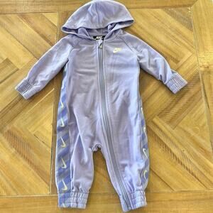 Nike‎ Baby Girl Hooded Coverall Outfit ~ Purple Pulse size 6 months